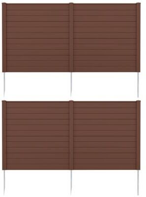 Costway 2 Panels 48 x 48 Inch Air Conditioner Trash Can Pool Equipment Enclosure-Brown