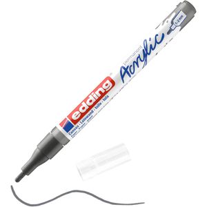 Edding Acrylstifte 5300 Acrylic, fein, anthrazit matt, Rundspitze 1-2mm, wasserfest