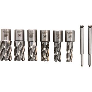 Fein Kernbohrer Best Of HSS Nova 25 Set, 63134999061, 8-teilig, 12 - 22 mm Ø, aus HSS, 3/4 Zoll Weldon