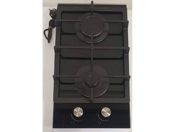 Hirogas Gas-Kochfeld mit elektrische Zündung und Zündsicherung, 30cm breit, 2flammig, autark GKF 302GG, Erdgas 20mbar / Propangas 50mbar