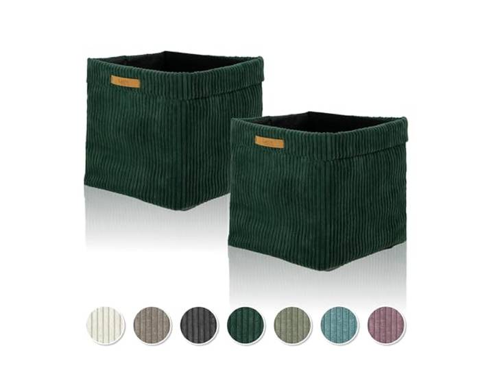 Lycce Kallax Lot de 2 boîtes de rangement amovibles - Insert Kallax - 33 x 33 x 31 cm - Housse en velours côtelé