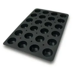 LACOR Platin-Silikonform SCHWARZ 60x40 für MUFFIN 24 Kavitäten von 69x39 mm, 122 ml