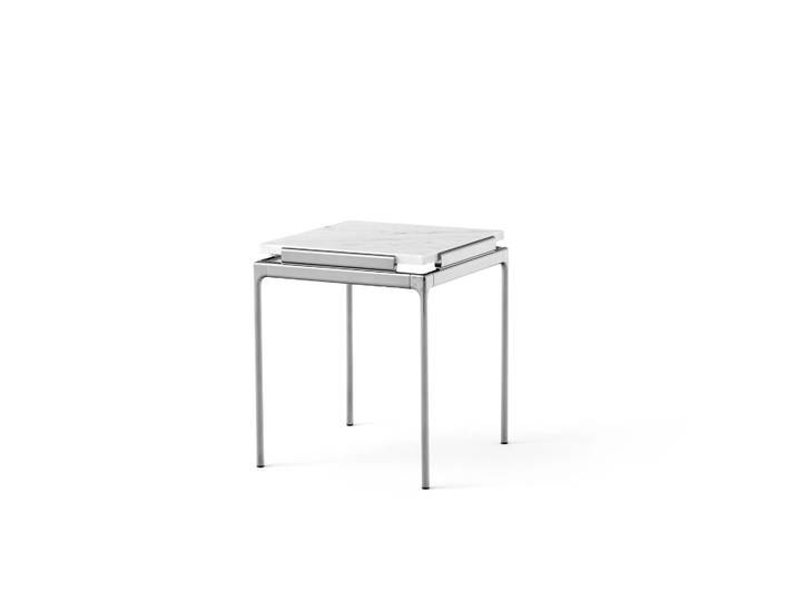 &Tradition Table d appoint LN11 Sett Bianco carrara-dark chrome'