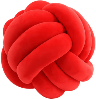 Inspire Essentials Cozy Knotted Ball Pillow Plush Decorative Cushion For Sofa And Gaming Chair red 12x12cm