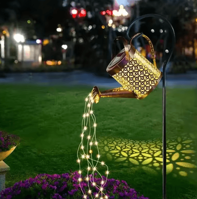 Inspire Curations Solar Watering Can Lights Retro Metal Hanging Garden Lantern warm White Light A