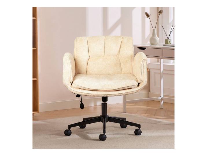 Vankel Bürostuhl Ergonomischer Schreibtischstuhl mit breitem Sitz & Lordosenstütze, Ergonomischer Drehstuhl mit breitem Sitz für Büro und Homeoffice
