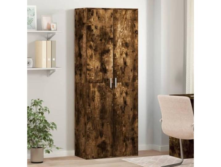 KGHFDVB Highboard Räuchereiche 70x35x180 cm Holzwerkstoff Viel Stauraum, Feuchtigkeitsbeständig, Leicht zu Reinigen, Mit Wandhalterung