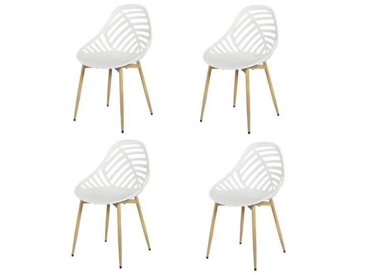 Lot de 4 chaises d\'extérieur Alameda - Blanc - Fauteuils de Jardin