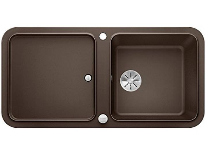 Blanco Yova XL 6 S, Küchenspüle aus Silgranit PuraDur, Cafe/mit, reversibel inklusiv Compound-Schneidbrett und Ablauffernbedienung; 523603, Cafe/mit InFino-Ablaufsystem