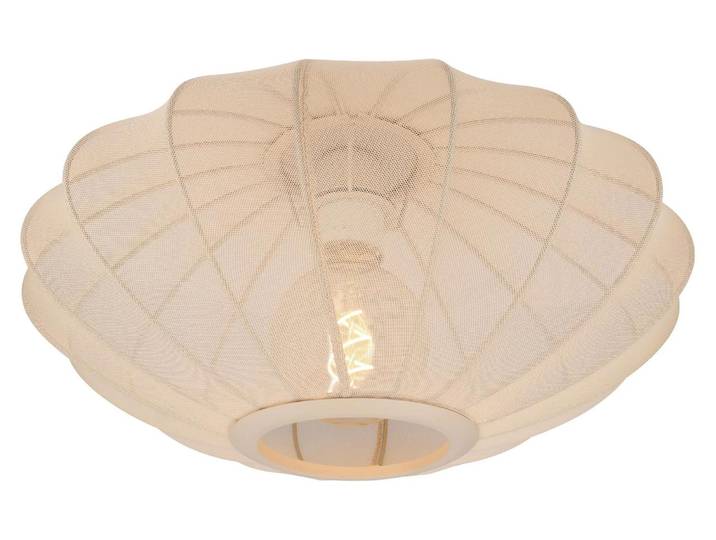 Plafonnier abat-jour ovale en tissu beige CORINA 1xE27 40W Lucide