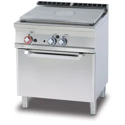 Redcook All-Gas-Kochfeld mit Zündflamme und statischem Elektrobackofen GN2/1. Abmessungen 80x70,5 h90 cm. Modell TPF-78GE
