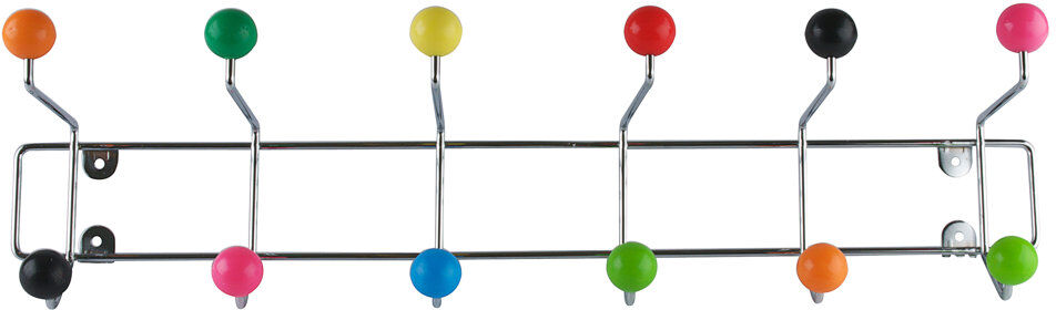 Present Time Saturnus 6 - Hook Wall Mounted Coat Rack 15cm H X 53.5cm W X 14cm D