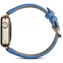 dbramante1928 Madrid - Watch Strap 38/40mm (40 mm, Saffiano-Leder, Vollnarbenleder), Uhrenarmband, Blau