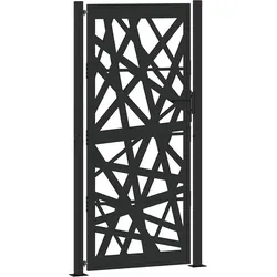 vidaXL Gartentor Schwarz 105x205 cm Stahl Lichtdesign