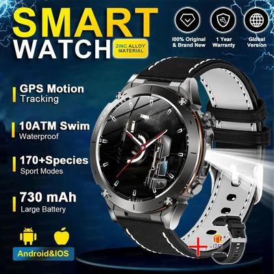Uplift Picks Stratos 4 GPS Smartwatch With AMOLED Display Bluetooth Calling Outdoor Sports Smartwatch starlight Leather