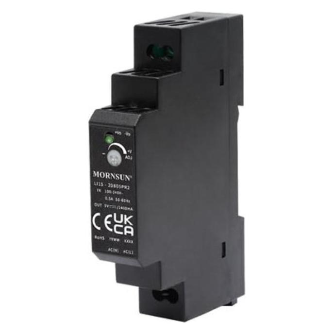 Mornsun Industrielles DIN-Schienen-Netzteil - Einzelausgang - 15 W - 24 V - 0.63 A (LI15-20B24PR2)