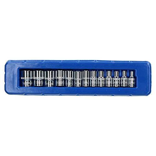 US Pro 13-delige 1/4 inch Ondiepe Metrische Doppenset 6-kant CRV 4mm - 14mm