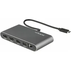 StarTech TB3DKM2HDL (Thunderbolt, 5 Ports), Dockingstation + USB Hub, Grau