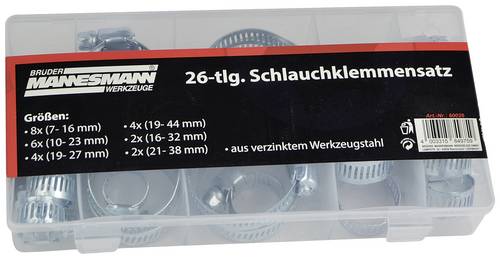 Brüder Mannesmann Schlauchschellen M60026 Bündel-Ø-Bereich 7 bis 44mm 1 Set