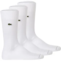 LACOSTE Herren Socken, 3er Pack - Socks, Business, Baumwoll-Mix, Logo, einfarbig Weiß / 43-46