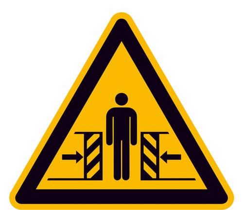Warnschild Quetschgefahr Folie selbstklebend 200mm ISO 7010 1St.