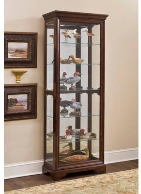 Brown Finish Side Door Entry Curio Cabinet