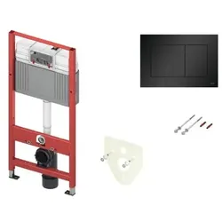 Tece Set für Gipskarton zu WC Drückerplatte schwarz matt 9.400.414