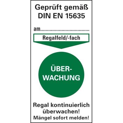 Prüfplakette gem. DIN EN 15635, Überwachung - Bund = 50 Stk. - 40 x 80 mm Folie selbstklebend