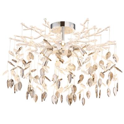 GLOBO LIGHTING Deckenleuchte "DANNA", silber (verchromt), 8, Ø 61cm H: 46cm, 1 Stk., Leuchten, Deckenleuchte mit Kristallen, luxuriös, elegant & hell, Deckenleuchte