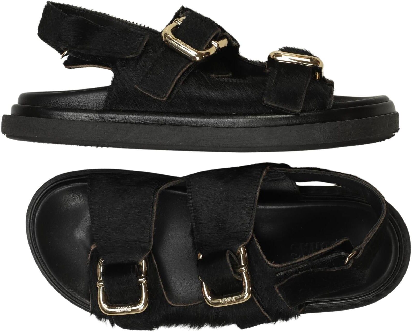 Alohas Damen Sandalen, Schwarz, Gr. EU 38, kein / Etikett - Second Hand