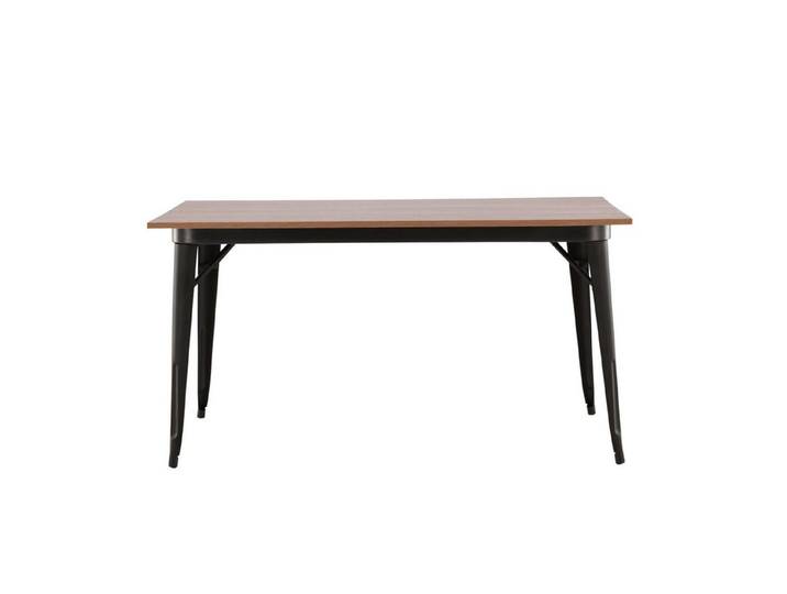 Venture Home Esstisch Tempe, rechteckiger Esstisch in eleganter Walnussoptik, 140 × 80 cm, Esszimmertisch, MDF, Stahlbeine, rechteckig, kompakt, kultiviert