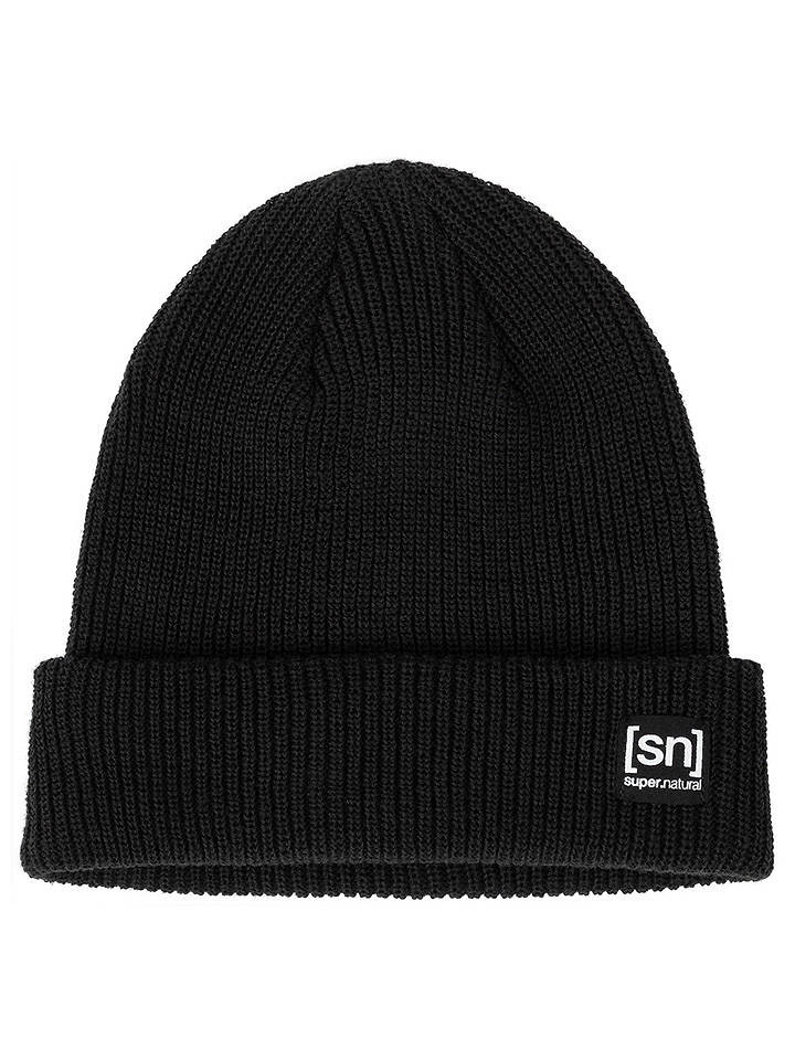super.natural Beanie "Merino Basic" in Schwarz - onesize