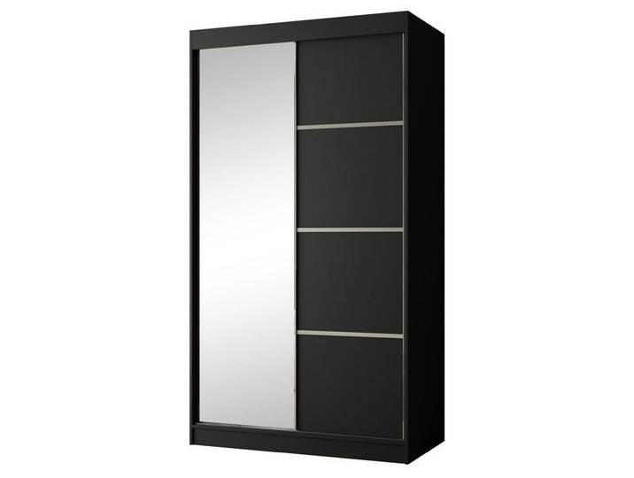Beautysofa Kleiderschrank PACO moderner Schiebetürenschrank mit Spiegel (Schrank für Kleidung, Schiebeschrank mit dekorative Zierleisten) Weiß oder Schwarz