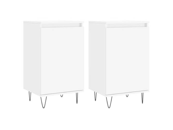 HGFDVCMR 2er Set Sideboards Weiß 40x35x70 cm Holzwerkstoff Schrank Kompakte Kommoden mit 2 Fächern für Wohnzimmer und Schlafzimmer. Stabile Metallbeine und flexibler Türanschlag.