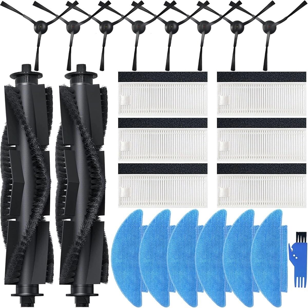 INF Kit de remplacement pour aspirateur robot avec brosses principales, brosses latérales, pads de vadrouille et filtres HEPA -
