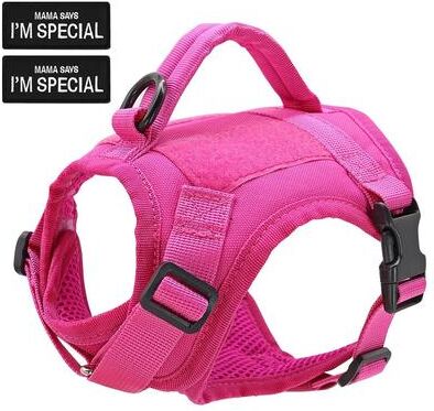 Uplift Picks Nylon Tactical Cat Harness Vest With Handle And Stickers pink free Size
