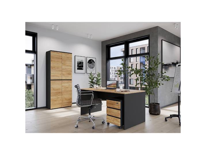 Ensemble bureau GW-Lisbonne III 3 élém Marron/Noir