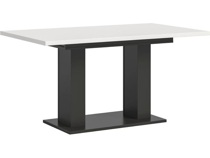Esstisch HOME AFFAIRE Motus, ausziehbar 150 -190 cm, inklusive 40 cm Einlegeplatte , weiss (grau, weiß nachbildung, grau nachbildung, weiß nachbildung), B:150cm H:76cm T:90cm, Tische, Esstisch, Doppelsäulengestell mit Bodenplatte, Tisch, Esstisch, Küche