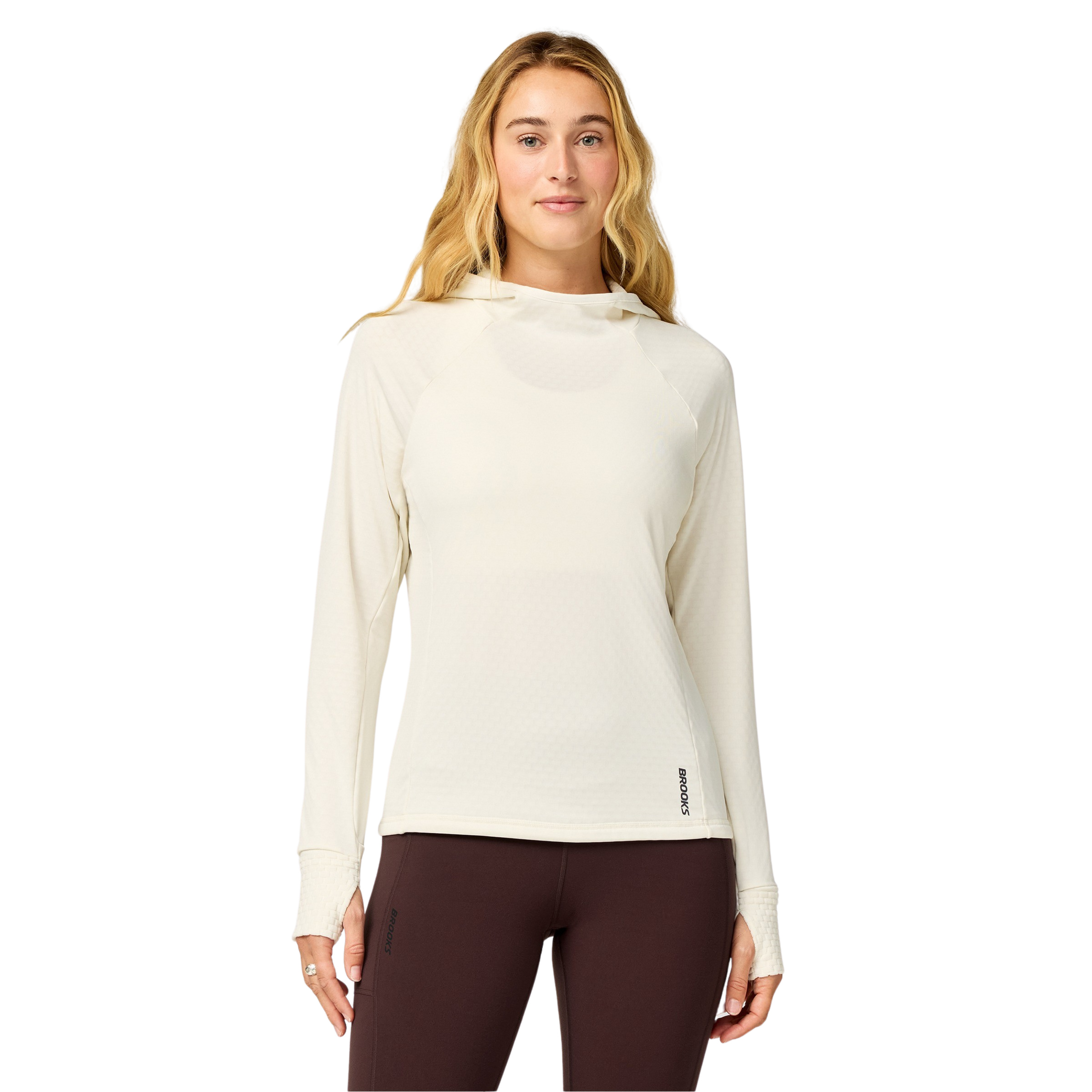 Brooks Momentum Thermal Damen Hoodies grau Größe XL Laufen Geruchsneutralisierend