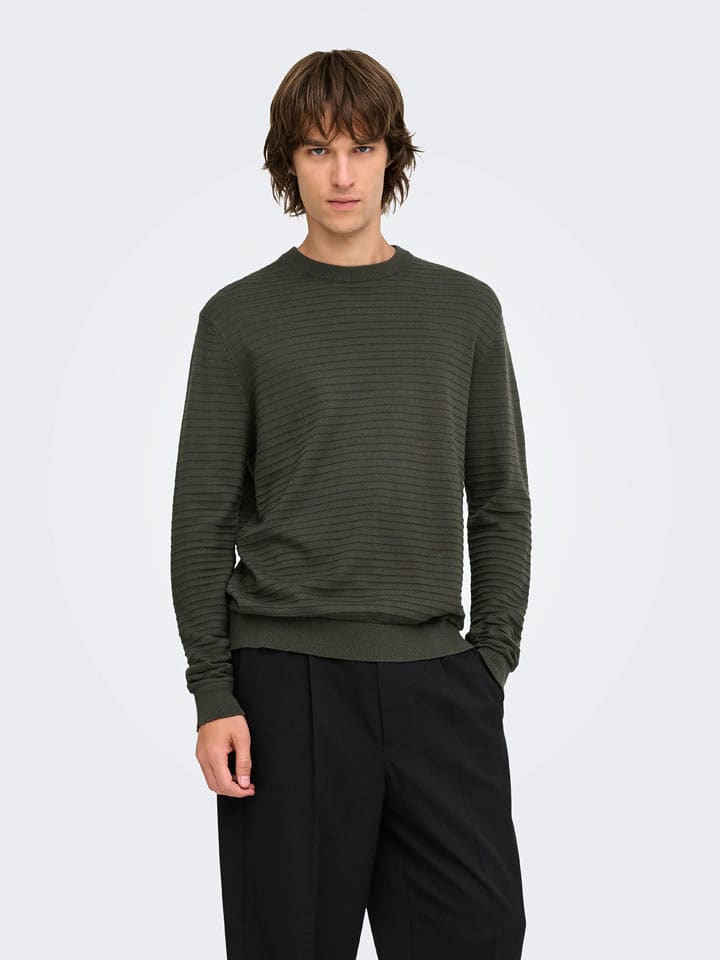 ONLY & SONS Pullover "Storm" in Khaki - M