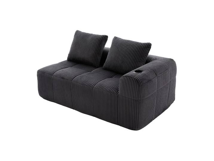 CHAISELONGUE in Cord Übergroßer Relaxsessel mit Seitentaschen
