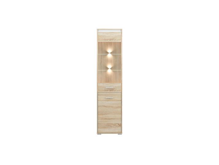 Feldmann-Wohnen Vitrine Avo Eiche Sonoma, Absetzung austauschbar 48 / 34 / 200cm, Braun, Rechteckig, 48x200x34 cm, Esszimmer, Vitrinen, Vitrinenschränke