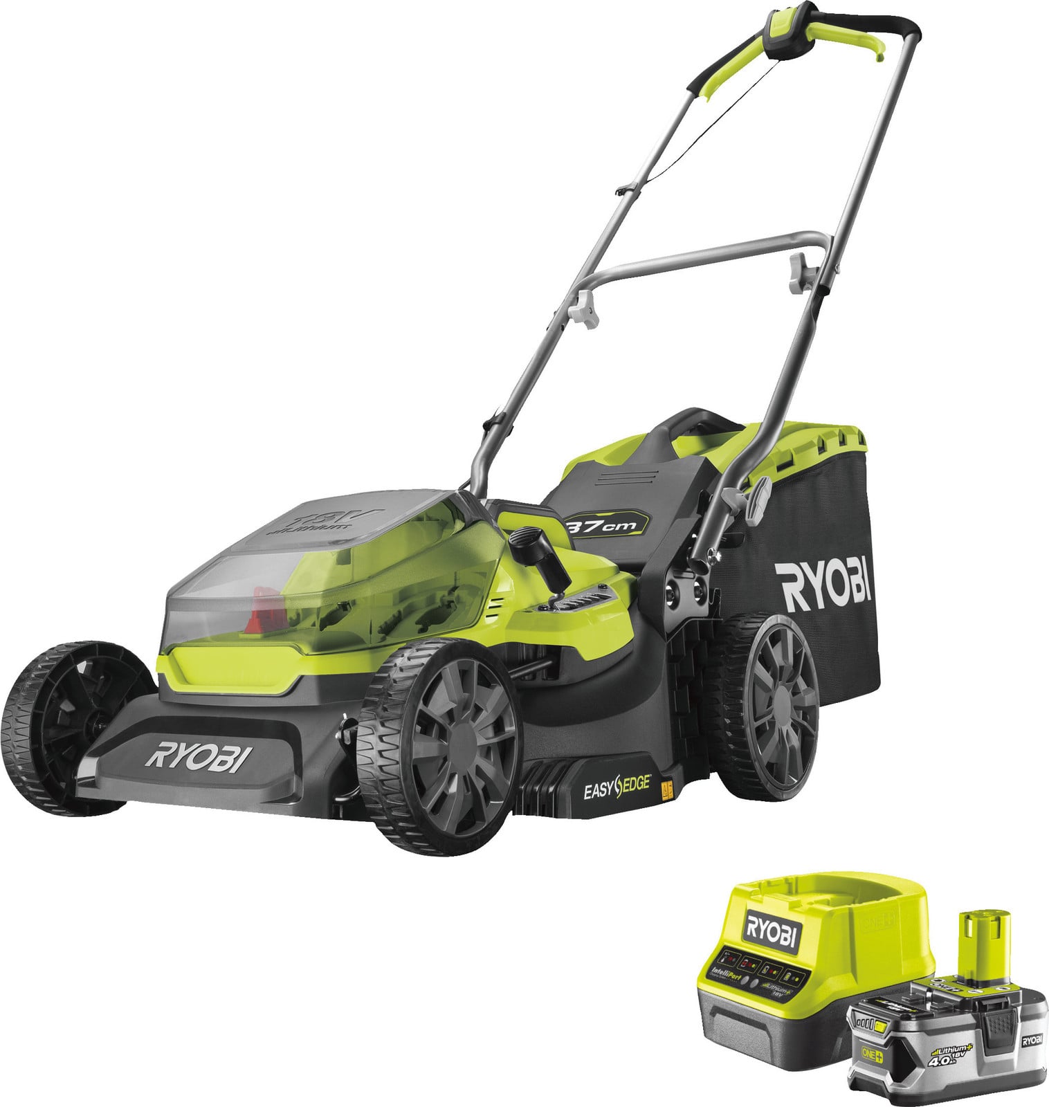 Ryobi RY18LM37A-140 grastrimmer 18V met 4Ah accu en 2A snellader, breedte: 37 cm