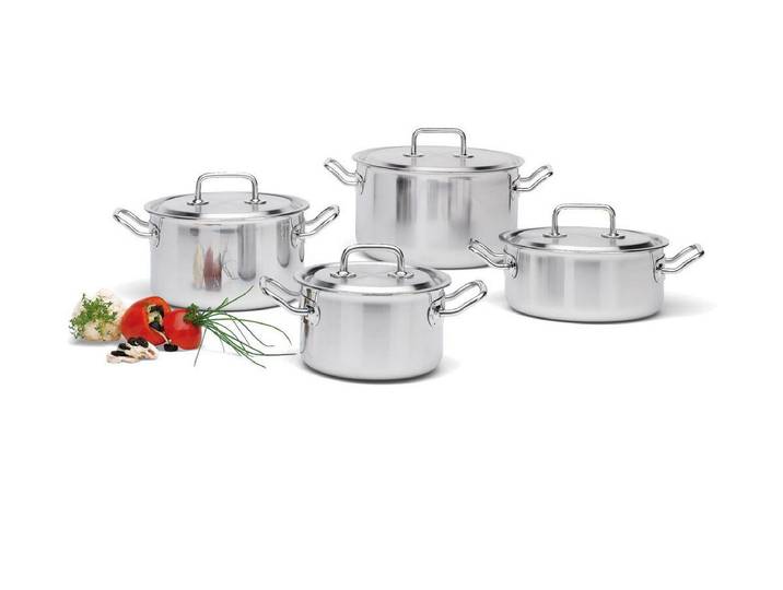 Spring Topf-Set Topf-Set 4-tlg. Brigade Premium, 5-Lagen-Mehrschichtmaterial (1-tlg), Ø16cm, Edelstahl mit Aluminiumkern (5-lagig), spülmaschinenfest