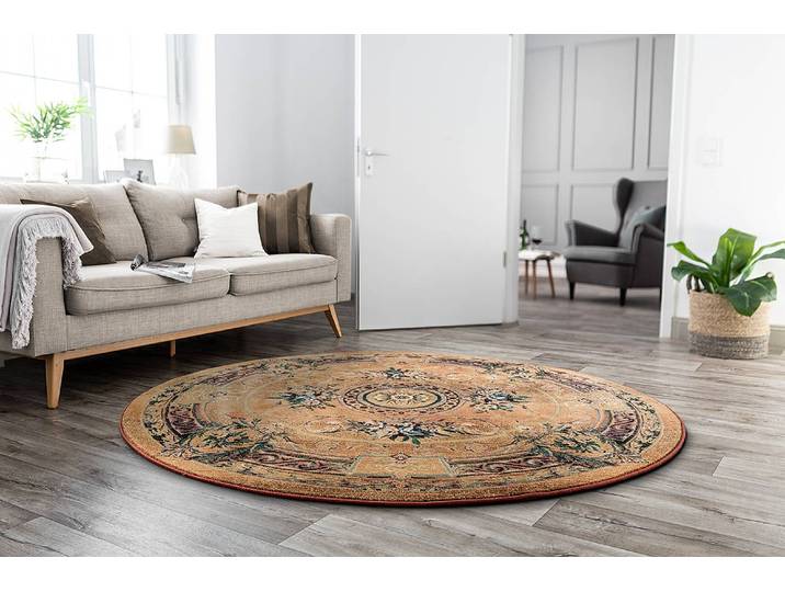 Tapis Gabiro 856 rond Cuivre/Orange Ø 240cm Tissé à plat