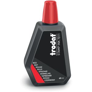 Trodat Stempelfarbe 7011, wasserbasiert, rot, für Schaumstoff- und Filzkissen, dokumentenecht, 28 ml