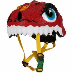 CRAZY SAFETY Dragon Fahrradhelm mit grüner Schnalle Kinder 0104 - red S (51-54 cm)