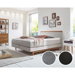 Kamjo »Ming Plus« Boxspringbett inkl. Topper 200x200 cm / H5/H5 / Anouk silver