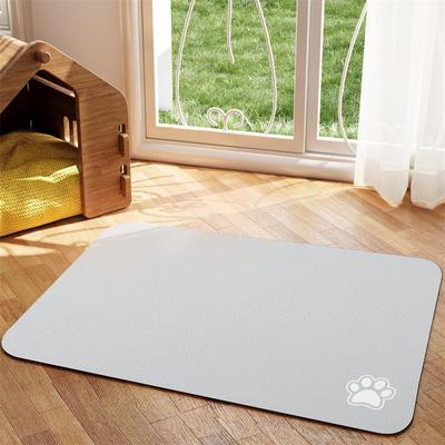 Friendly Fresh Finds Absorbent Pet Feeding Mat For Dogs And Cats Quick Dry, Easy To Clean Placemat For Messy Drinkers light Grey s