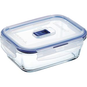 Luminarc Mikrowellengeschirr Pure Box Active transparent, Glas, Dose eckig, mit Dampfventil, auslaufsicher, 0,82 Liter